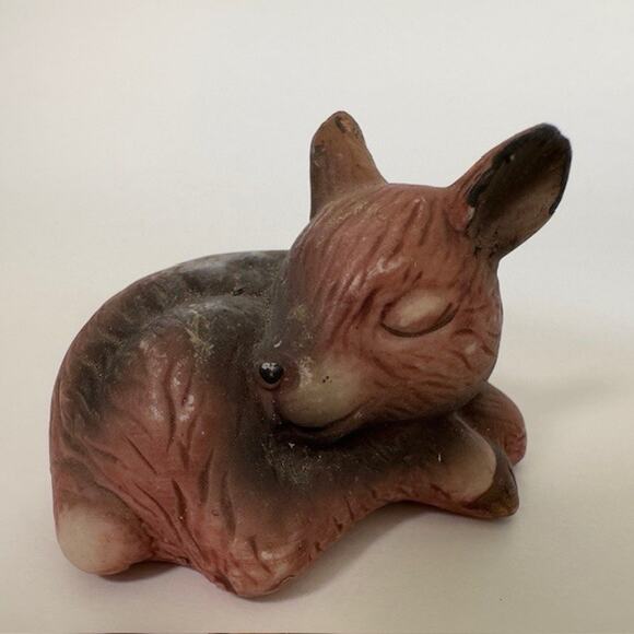 Lefton Figurine (1) Fawn/Deer (2) Unmarked Set, Animals Hand painted VTG - Picture 11 of 15